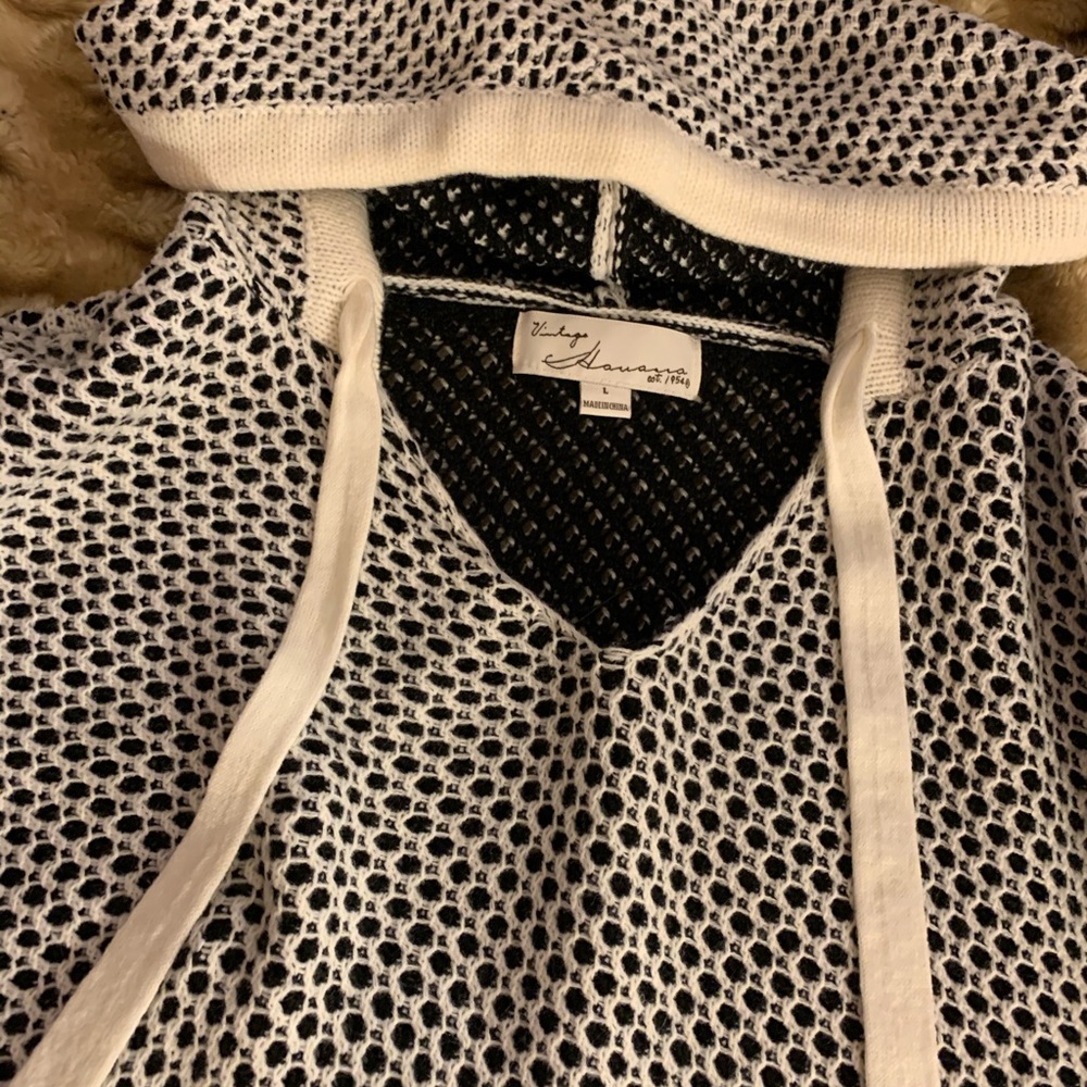 Vintage Havana bell sleeve sweater with hood